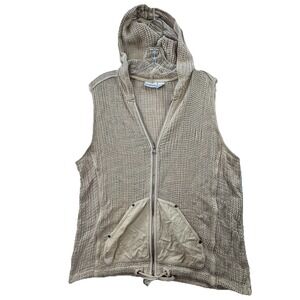 Chico's 2 Top Women's Knit Mesh Size Large Sleeveless Full Zip Beach Lagenlook